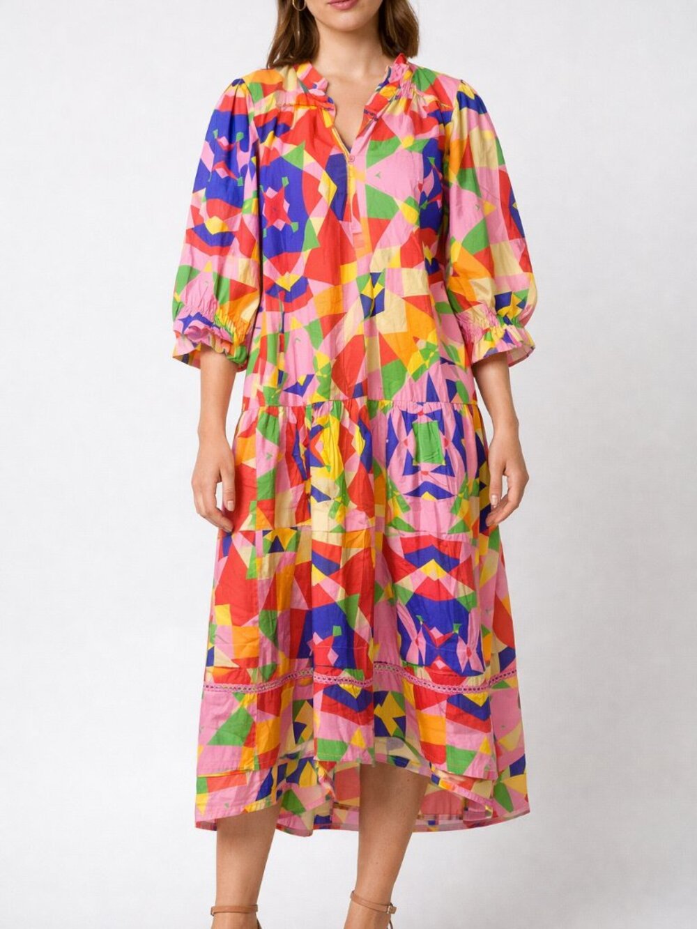 NWT Maude Vivante Kaleidoscope Print Midi Dress Size XS